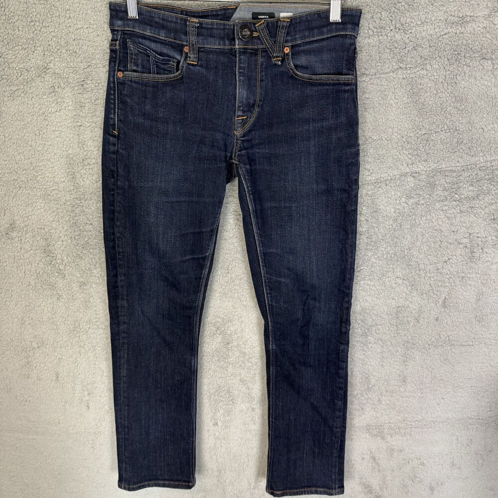 Volcom Jeans Men‎ 29x27 Blue Vorta Slim Straight Denim Mid Rise Casual Stretch